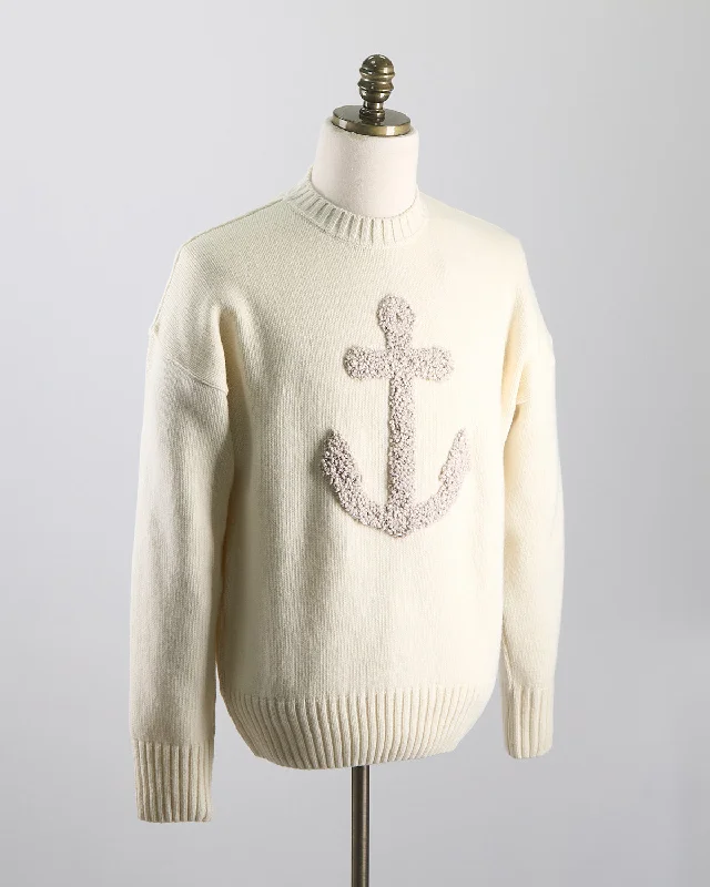 Re-Wool Crewneck With Embroidered Anchor Rugged Men's Outdoor  Rugged Men's Outdoor 