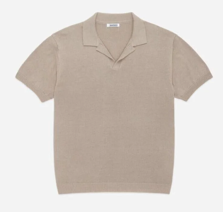 3sixteen - Knit Polo Tan Polished Men's Satin Polished Men's Satin