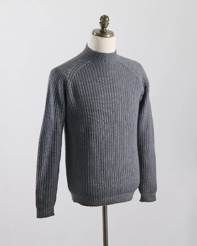 Ribbed Cable Mock Neck Sweater Unique Men's Upcycled Unique Men's Upcycled