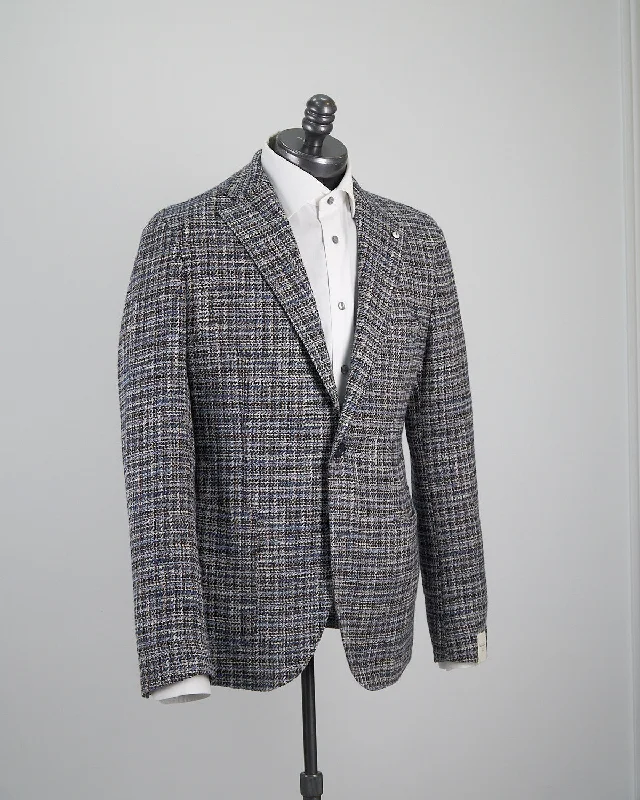 Basketweave Tweed Stretch Sport Jacket Monochromatic Office Style Monochromatic Office Style