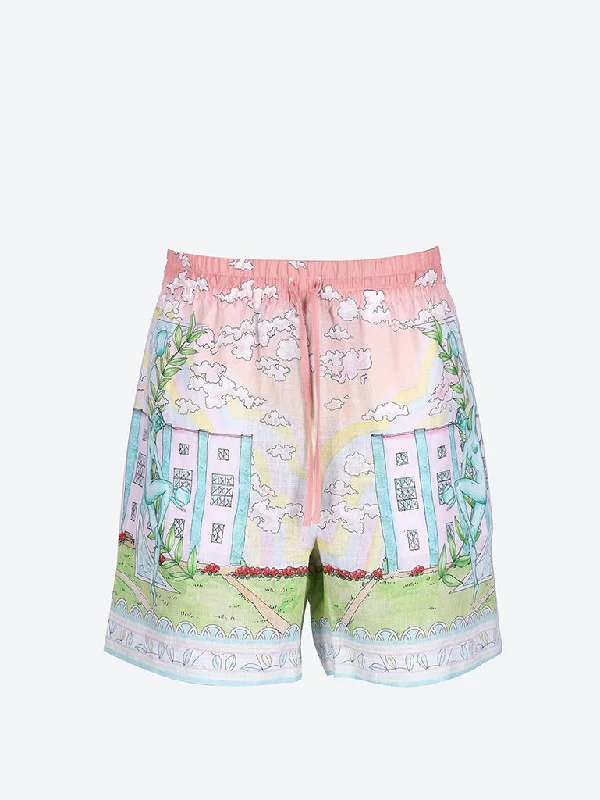 Linen drawstrings shorts Youthful Men's Anime Youthful Men's Anime