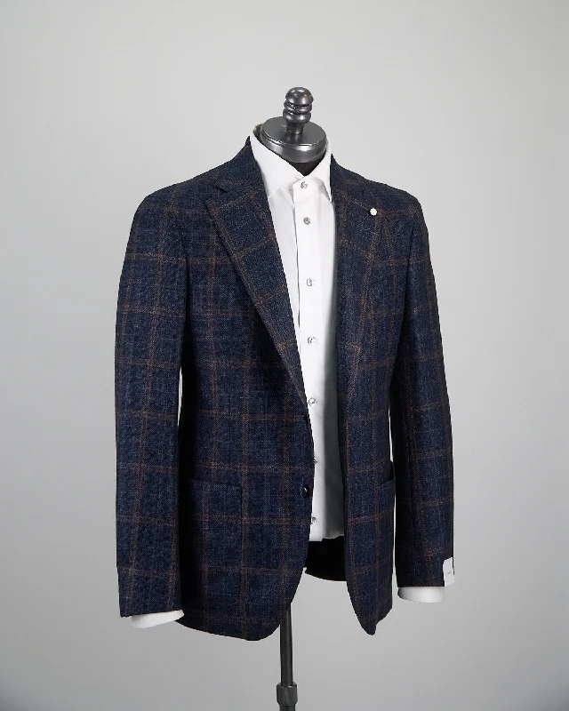 Wool Silk Windowpane Sport Jacket Cclassic Men's Tweed Cclassic Men's Tweed