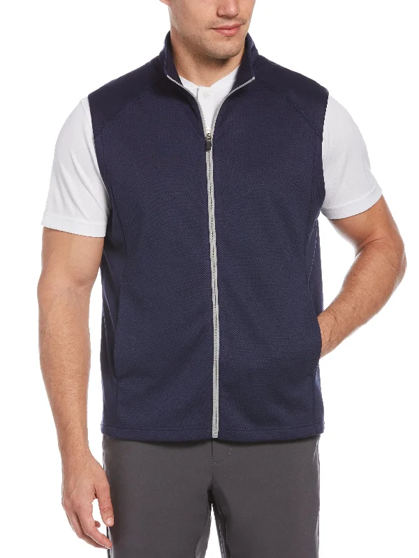 Men's Mixed Texture Fleece Golf Vest Relaxed Men's Beach Relaxed Men's Beach