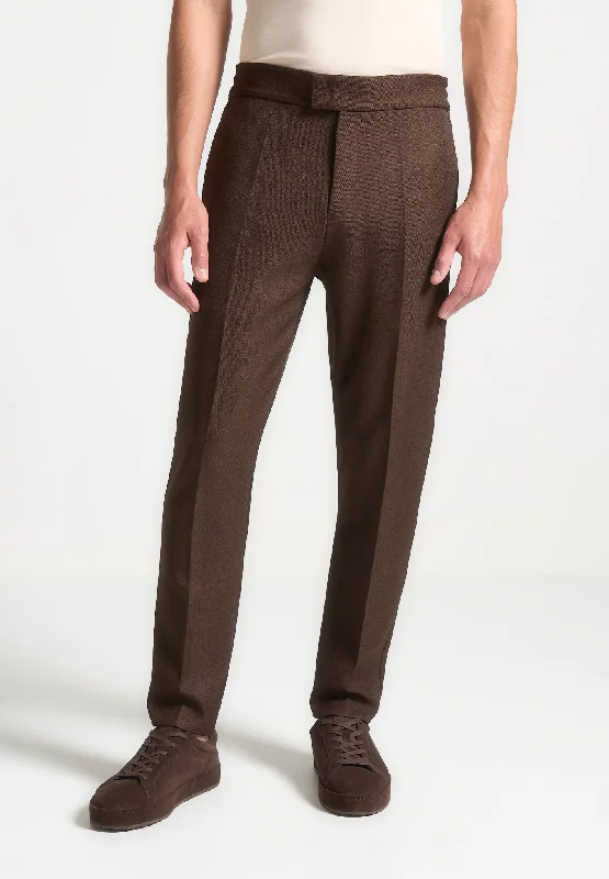 Slim Fit Tailored Trousers - Brown Sophisticated Men's  Sophisticated Men's 