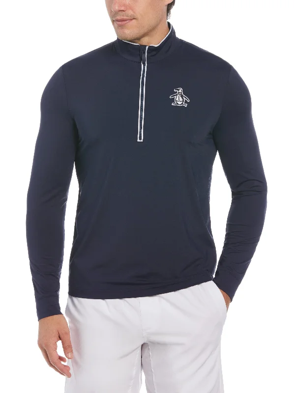 Men's Technical Earl 1/4 Zip Long Sleeve Golf Sweater Unique Men's Patch Unique Men's Patch