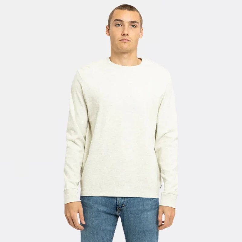 Duo Fold Crew (Oatmeal Heather) Elegant Men's Cashmere Elegant Men's Cashmere