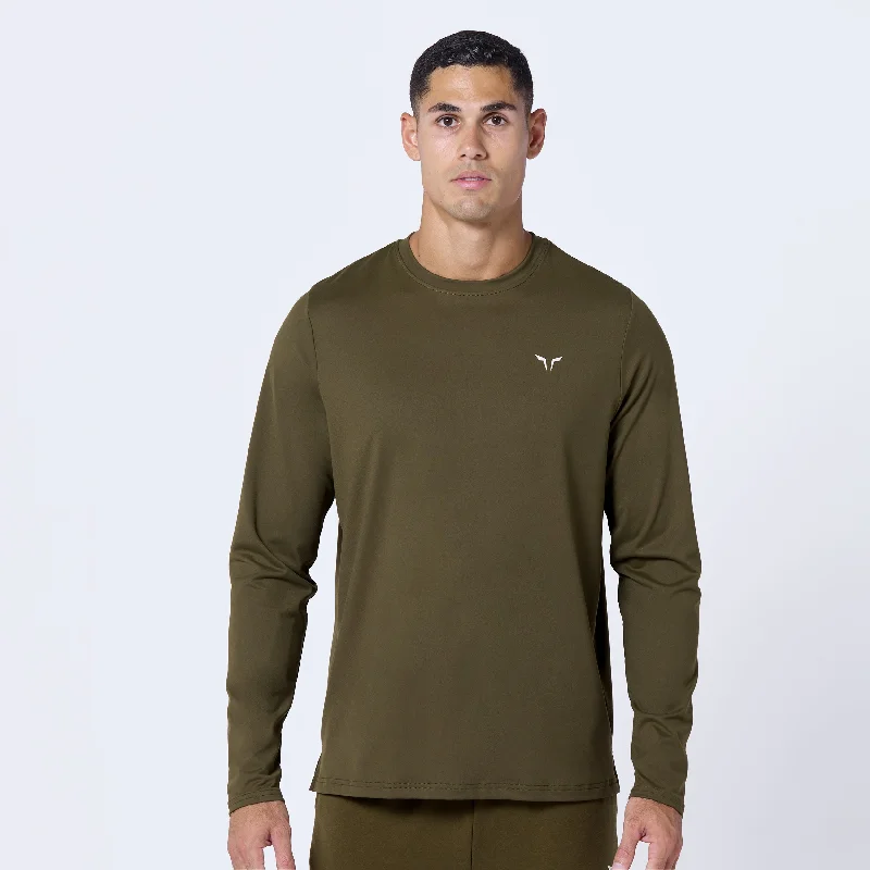 Essential Active Full Sleeves Tee - Dark Olive British Gentleman Style British Gentleman Style