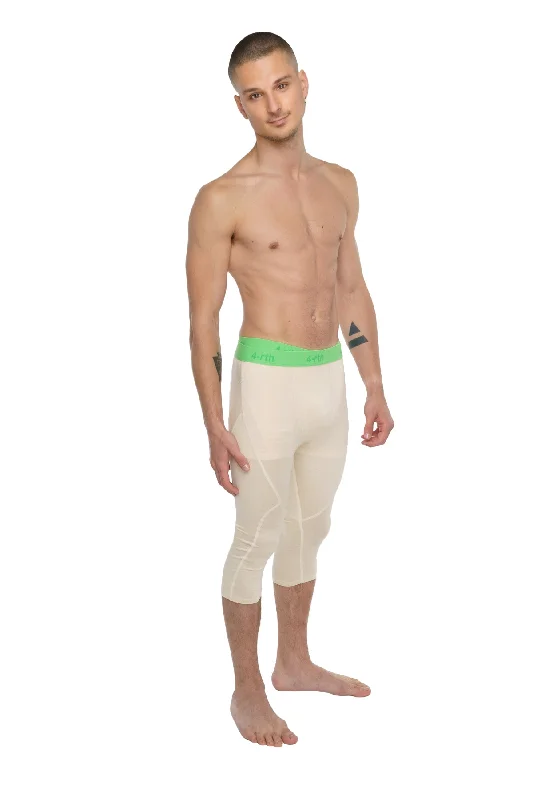 Performance Yoga Leggings - 3/4 (Sand Beige) Dynamic Men's High Dynamic Men's High