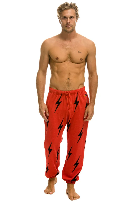 BOLT STITCH REPEAT SWEATPANTS - RED // BLACK Masculine Men's  Masculine Men's 