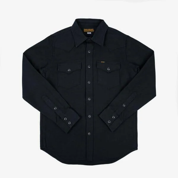 Iron Heart - IHSH-235-BLK - 13oz Military Serge Western Shirt - Black Masculine Men's  Masculine Men's 