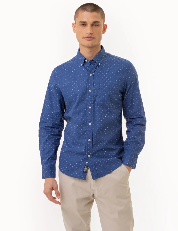 DART PRINT LONG SLEEVE POPLIN SHIRT Confident Men's High Confident Men's High