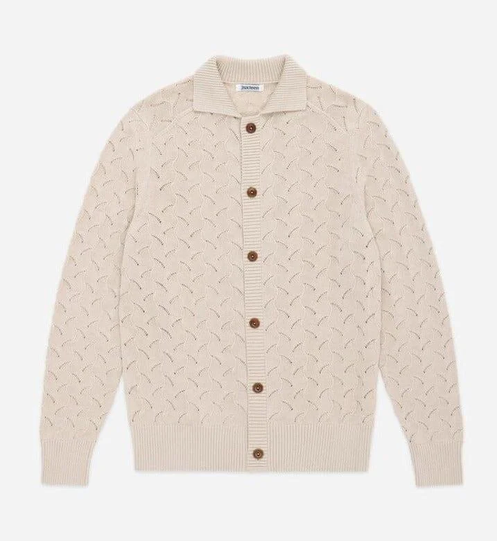 3sixteen - Lace Knit Cardigan Natural Confident Men's Power Confident Men's Power