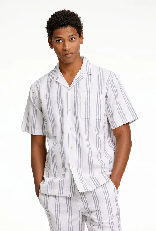 LINDBERGH STRUCTURE STRIPE SS SHIRT Hip Men's Retro Hip Men's Retro