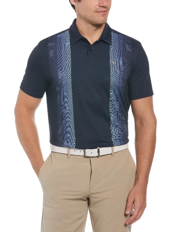 Men's Pete Vertical Color Block Print Short Sleeve Golf Polo Shirt Stylish Men's Tropical  Stylish Men's Tropical 