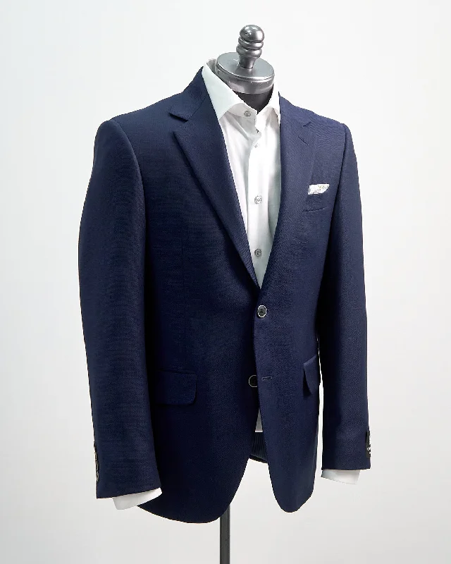 'Gibson' Navy Textured Wool Blazer Casual Men's Loose Casual Men's Loose