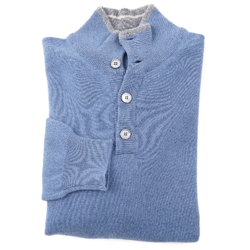 Fedeli Button Collar Cashmere Sweater Masculine Men's  Masculine Men's 