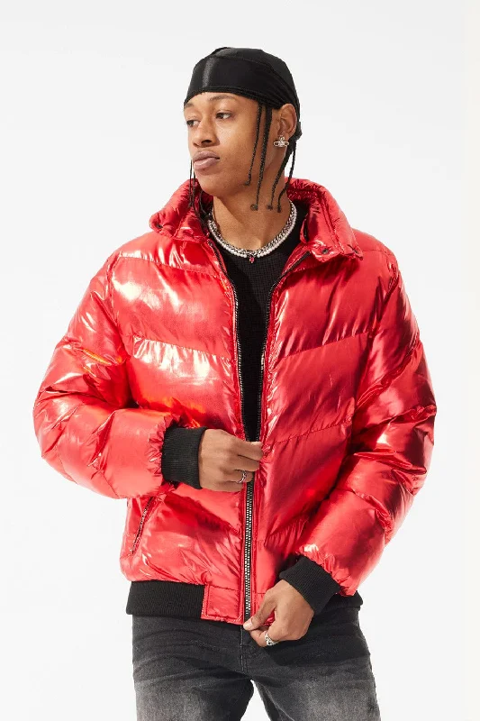 Flatbush Bomber Jacket (Metallic Red) Monochromatic Office Style Monochromatic Office Style