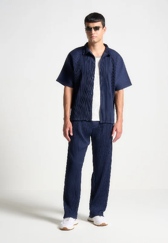 Pleated Trousers - Navy Masculine Men's  Masculine Men's 