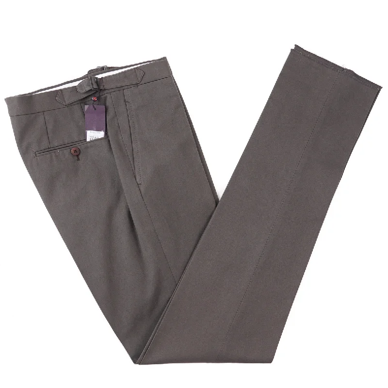 Isaia Slim-Fit Twill Cotton Pants British Gentleman Style British Gentleman Style