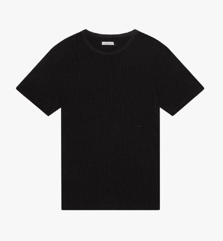 Knickerbocker - Ladder Rib Tee Black Trendy Men's Oversized Trendy Men's Oversized