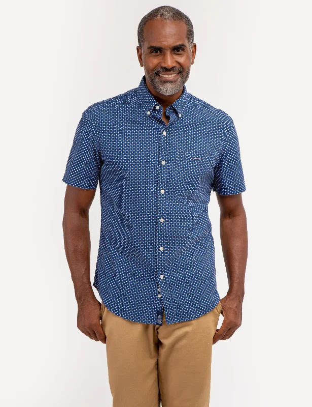 DIAMOND PRINT SHORT SLEEVE SHIRT WITH POCKET Masculine Men's  Masculine Men's 