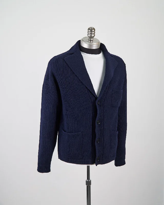 Re-Wool Knitwear Blazer With Moon Badge Laid Laid