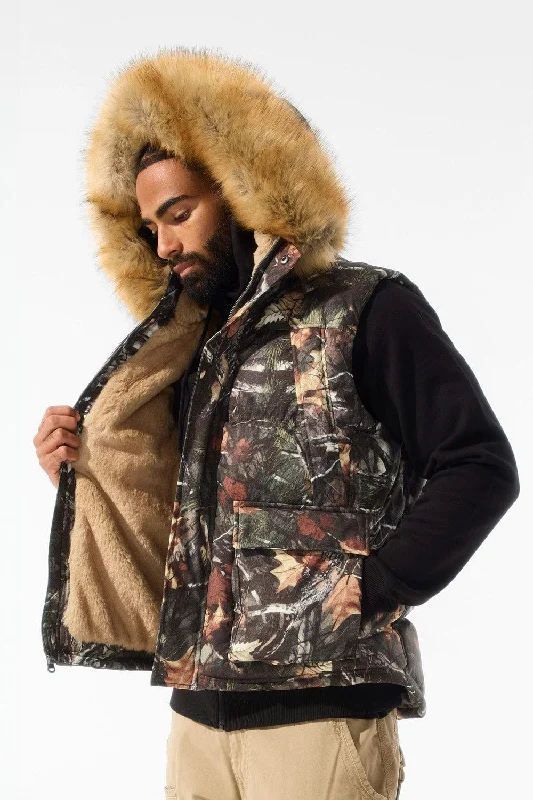 Yukon Fur Lined Puffer Vest (Real Tree) British Gentleman Style British Gentleman Style