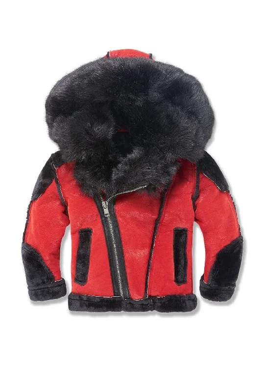 Kids El Jefe Shearling Moto Jacket (Bred) Masculine Men's Thick Masculine Men's Thick