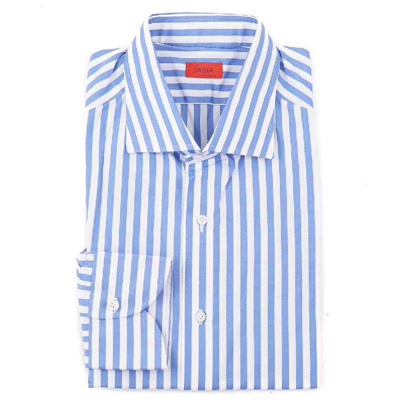 Isaia Tailored-Fit 'Mix' Cotton Shirt Laid Laid