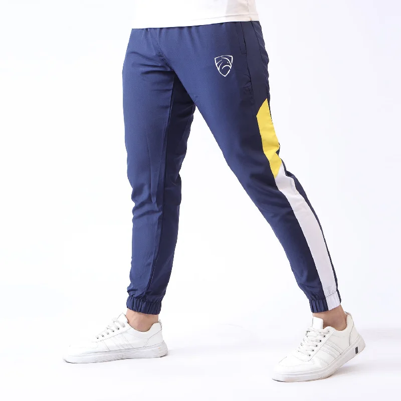 Tf-Navy Micro Bottoms With Yellow And White Panel Youthful Men's Anime Youthful Men's Anime