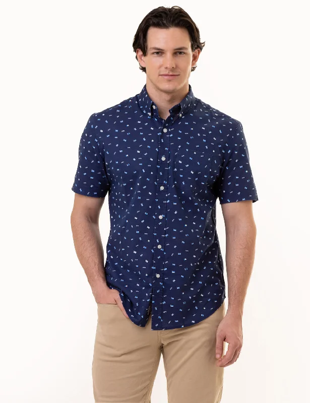 ALL OVER USPA FLAG PRINT WOVEN SHIRT Confident Men's Power Confident Men's Power