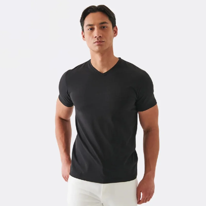 Pima Cotton Stretch V-Neck T-Shirt (Black) Bohemian Men's Free Bohemian Men's Free