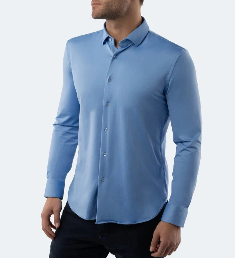 Baby Blue Performance Shirt Refined Men's European Refined Men's European