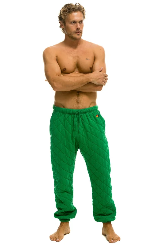 QUILTED SWEATPANTS - KELLY GREEN Stylish Men's Tropical  Stylish Men's Tropical 