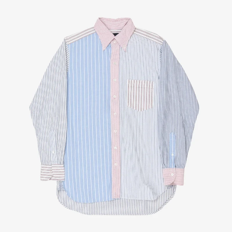 BD Patchwork Oxford Shirt Sporty Men's Athleisure  Sporty Men's Athleisure 