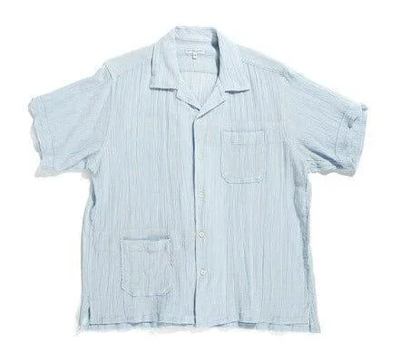 Engineered Garments - Camp Shirt - Lt Blue Cotton Crepe Dapper Men's Bow Dapper Men's Bow