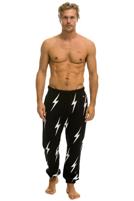 BOLT STITCH REPEAT SWEATPANTS - BLACK // WHITE Traditional Men's Wool Traditional Men's Wool