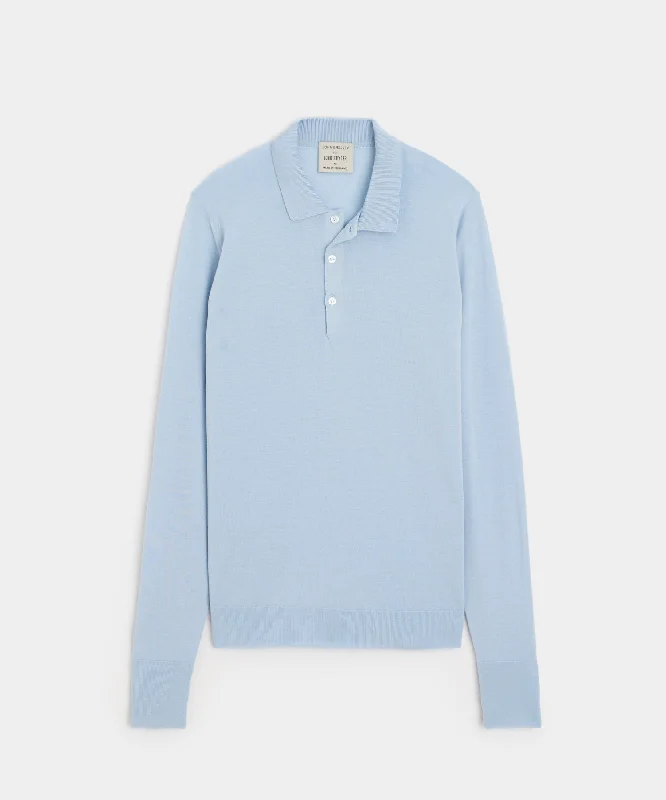 Todd Snyder x John Smedley Long Sleeve Polo in Blue Haze Practical Men's Multi Practical Men's Multi