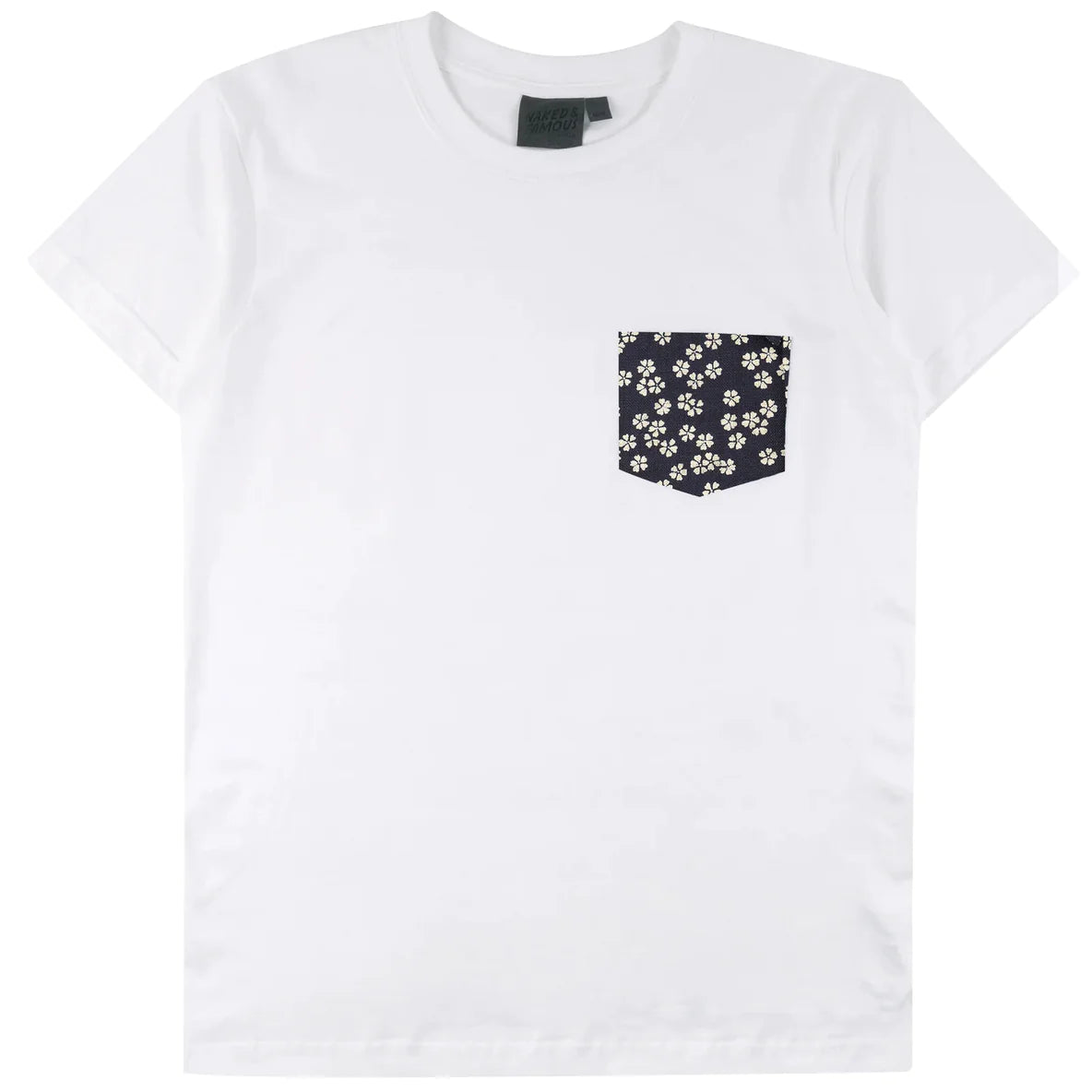 Pocket Tee (White + Kimono Flowers + Navy) Preppy Men's College Preppy Men's College