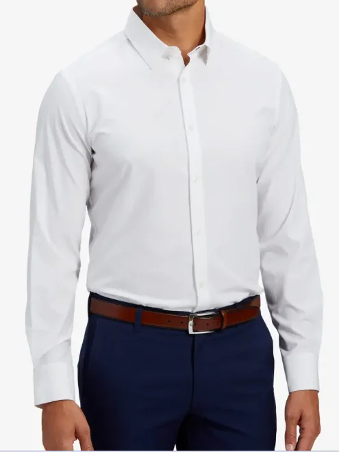 Leeward Sport Shirt- White Modern Men's Tech Modern Men's Tech