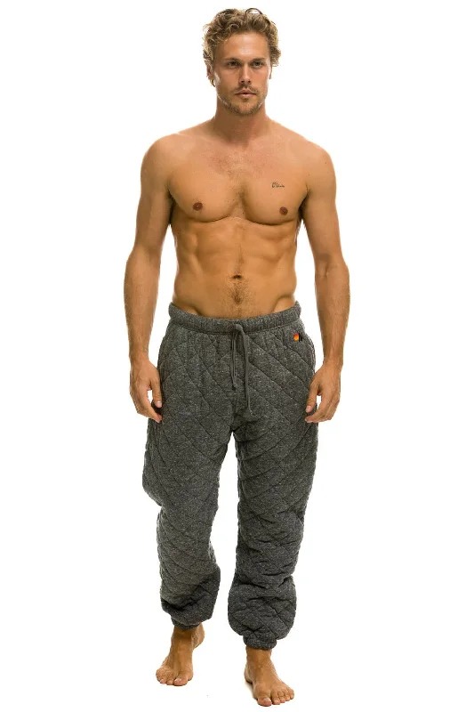 QUILTED SWEATPANTS - HEATHER GREY Luxurious Men's High Luxurious Men's High