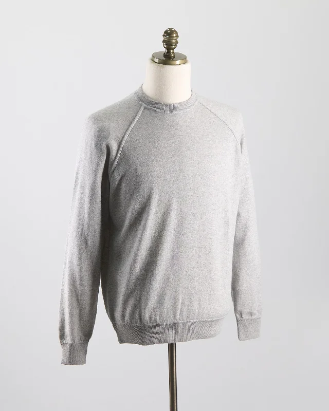 Wardrobe Staple Cashmere Blend Raglan Crewneck Casual Sweater Trendy Men's Bucket Trendy Men's Bucket