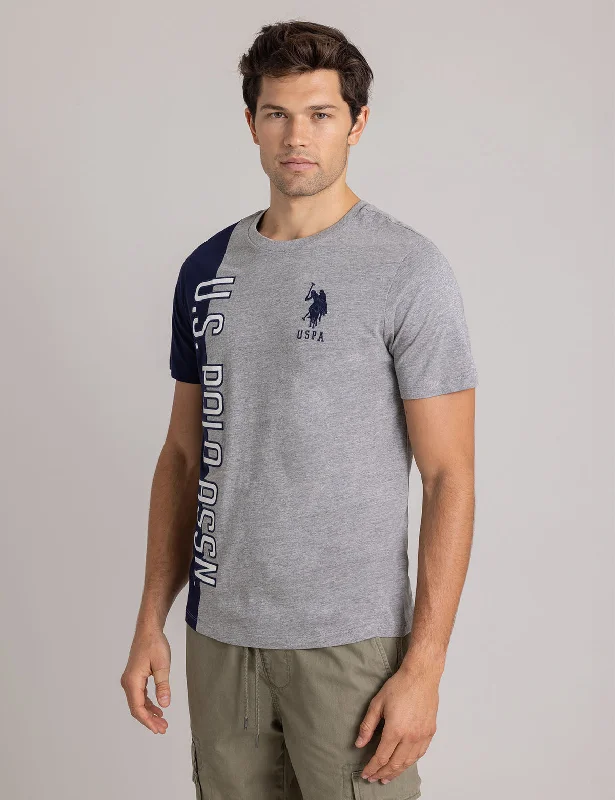 VERTICAL U.S. POLO ASSN. GRAPHIC COLORBLOCK T-SHIR Monochromatic Office Style Monochromatic Office Style