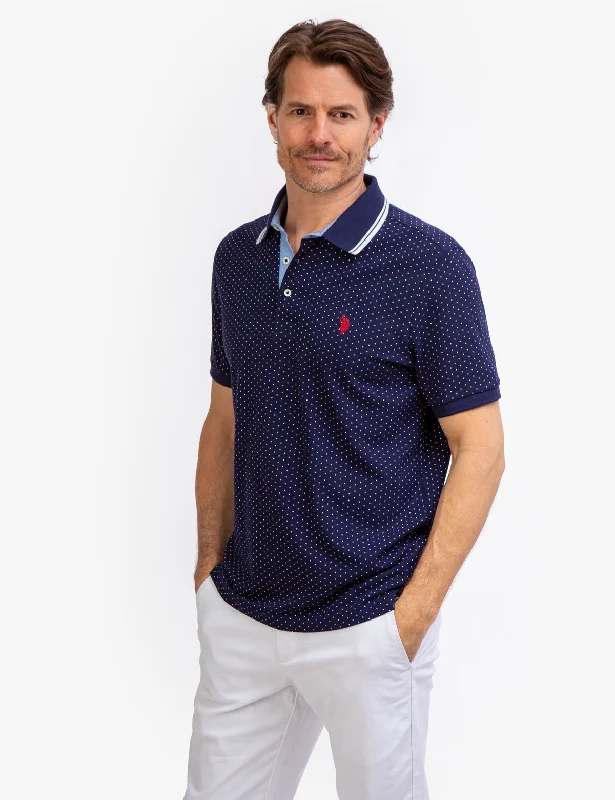 DOT PRINT POLO SHIRT Trendy Men's Scandinavian Trendy Men's Scandinavian