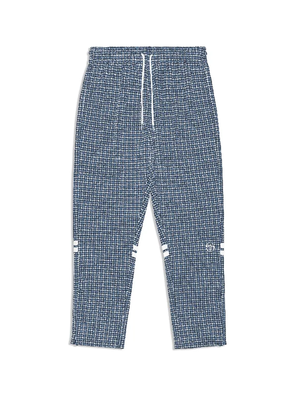 Dallas Houndstooth Track Pant- Maritime Blue Earthy Men's Hemp Earthy Men's Hemp