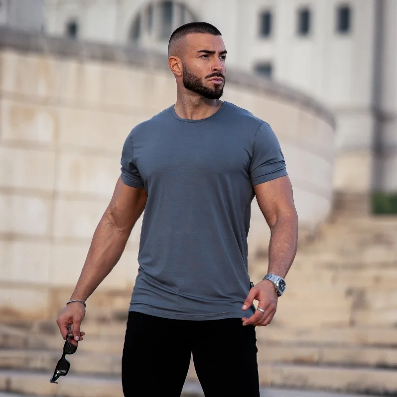 Essential Bamboo T-Shirt - Steel Grey Minimalist Men's Casual  Minimalist Men's Casual 