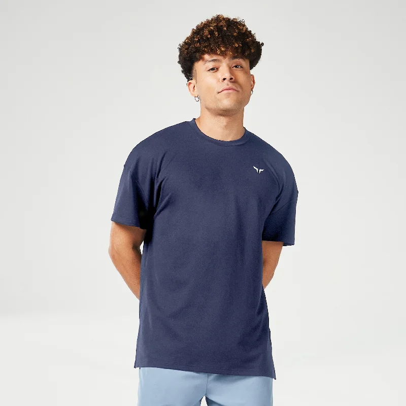 Essential Oversized Tee - Navy Practical Men's Quick Practical Men's Quick