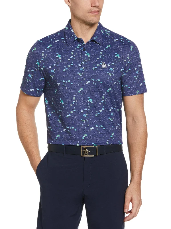 Men's Pete In The Park Print Golf Polo Confident Men's High Confident Men's High