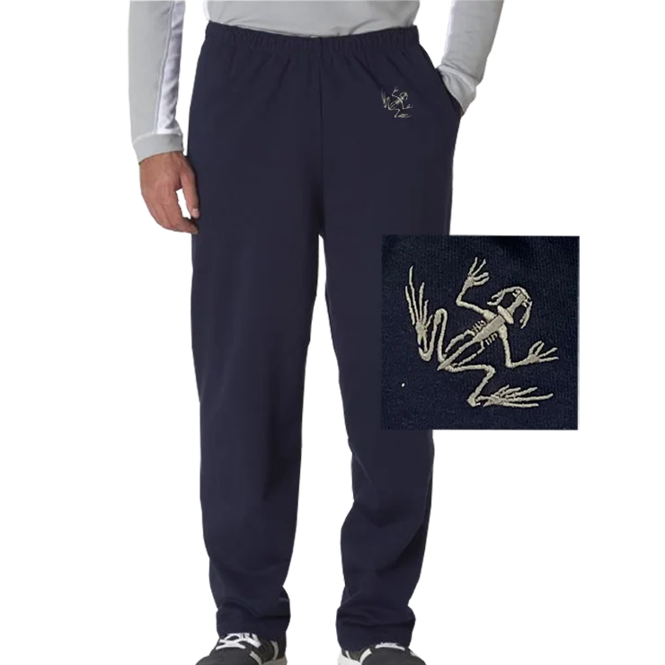 Men's Bone Frog Navy Open-Bottom Fleece Sweatpants Hip Men's Urban Hip Men's Urban