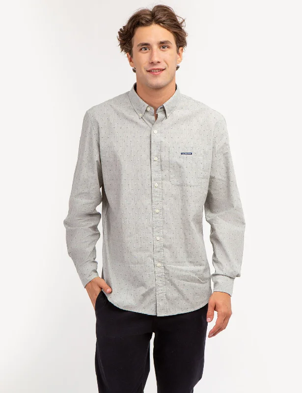 PRINTED YARN DYE HEATHERED POPLIN SHIRT Sophisticated Men's French Sophisticated Men's French